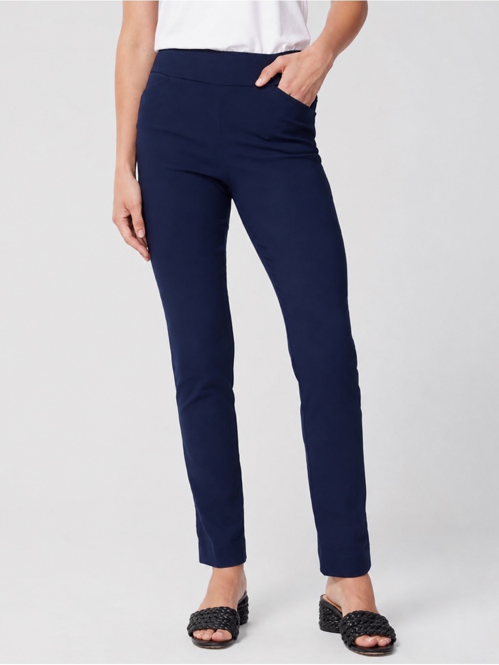 NWT $70 Chico’s Perfect Stretch Jodie Slim Ankle Pant Midnight Blue Size 2 US 12